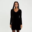 Robe tricot patineuse c&ocirc;tel&eacute;e noir femme