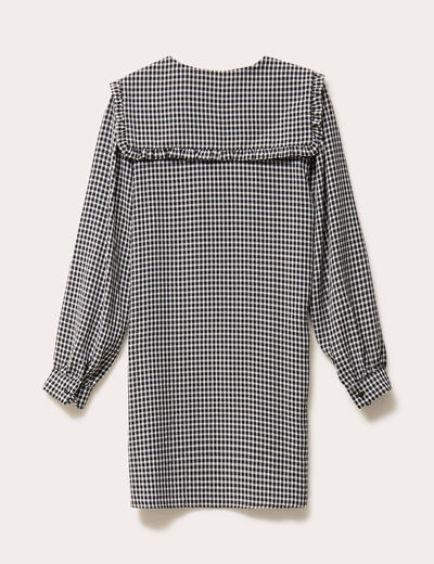 Robe col V noir femme
