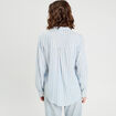 Chemise manches longues contenant du lin bleu femme