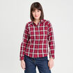 Chemise manches longues rouge femme
