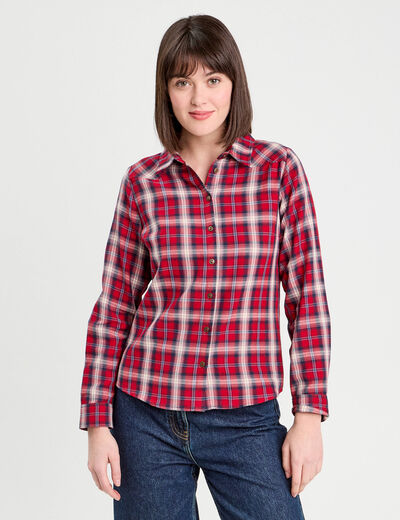 Chemise manches longues rouge femme
