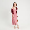 Robe longue évasée rose femme