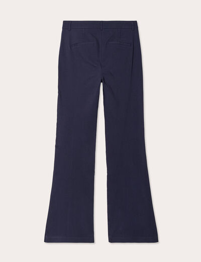 Pantalon bootcut à pont bleu marine femme