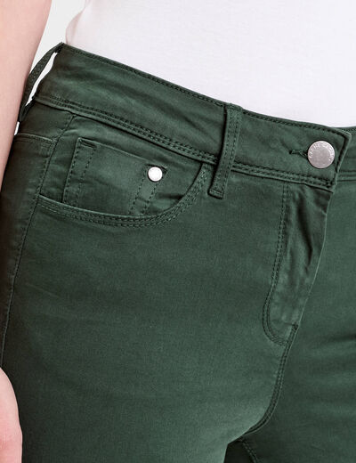 Jeans slim 5 poches vert foncé femme