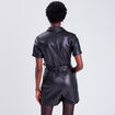 Combishort simili cuir noir femme