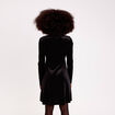 Robe patineuse courte velours col v noir femme