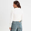 Veste courte ajust&eacute;e bouclette ecru femme