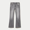 Jean bootcut taille basse denim gris femme
