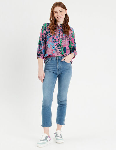 Jeans flare 7/8ème denim double stone femme