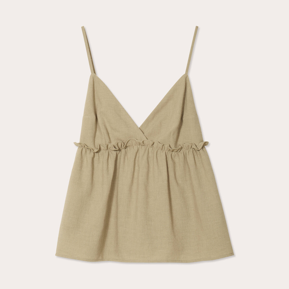 Caraco bretelles fines vert kaki femme