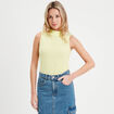 Débardeur col montant jaune fluo femme