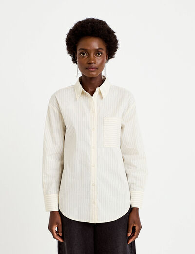 Chemise droite manches longues jaune femme