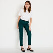 Pantalon cigarette ceintur&eacute; vert fonc&eacute; femme