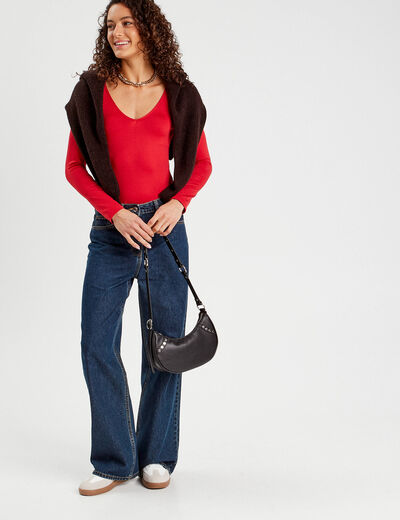 Body détails noeuds rouge femme