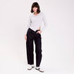 Pull duveteux col rond manches longues gris clair femme