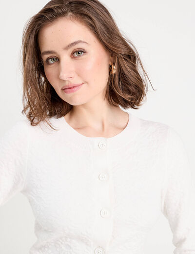 Gilet manches longues blanc femme