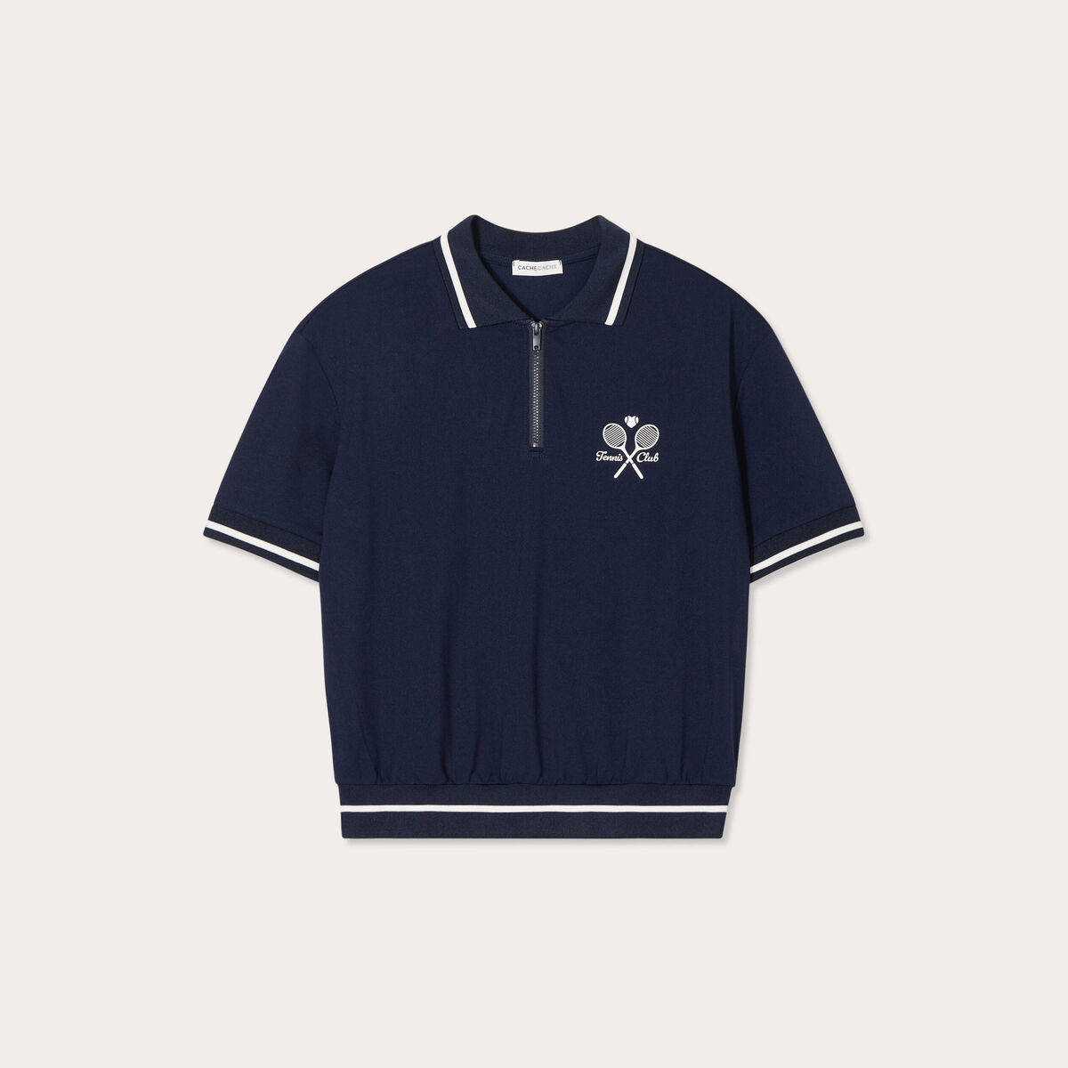 Polo manches courtes bleu marine femme