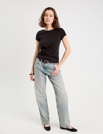 T-shirt manches courtes noir femme