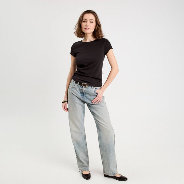 T-shirt manches courtes noir femme