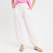 Pantalon large taille standard ecru femme