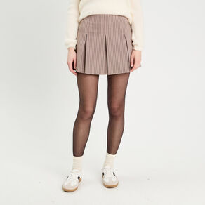 Jupe évasée plissée beige femme