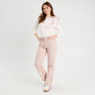 Pull avec noeud épaule ecru femme