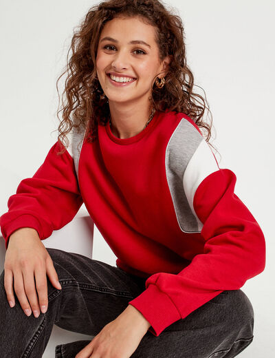 Sweat manches longues rouge femme