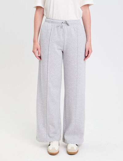 Pantalon large style jogging gris clair femme