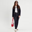 Veste courte zippée en jean denim brut femme