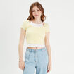 T-shirt 2-en-1 jaune pastel femme