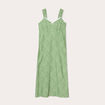 Robe longue évasée vert kaki femme