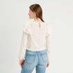 Blouse brodée avec volants ecru femme