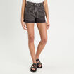 Short mom taille haute en jean denim noir femme