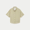 Chemise manches courtes jaune femme