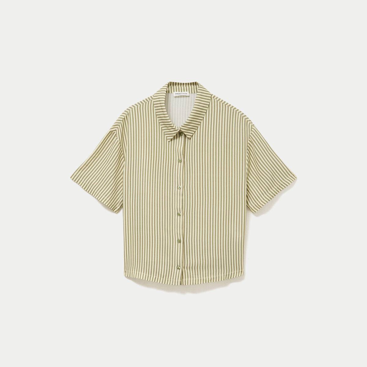 Chemise manches courtes jaune femme
