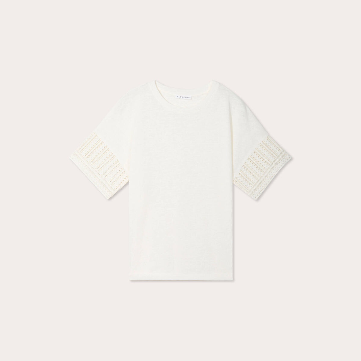 T-shirt manches courtes ecru femme
