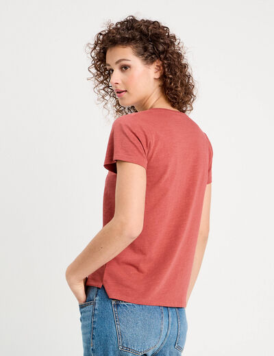 T-shirt manches courtes vieux rose femme