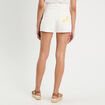 Short droit brodé en jean blanc femme