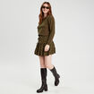 Pull avec boutons épaules vert kaki femme