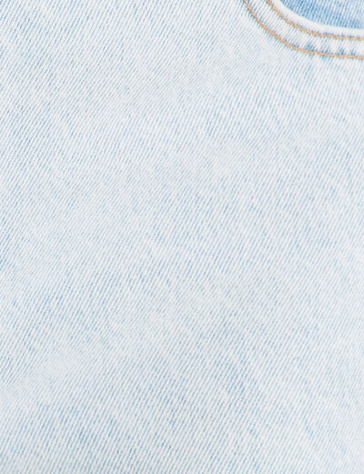 Jeans droit avec ourlets denim bleach femme