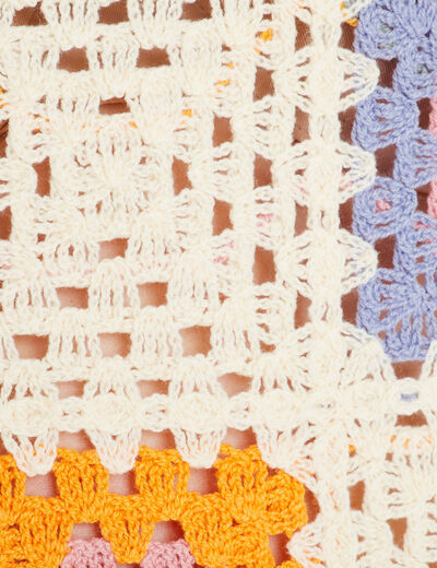 Débardeur macramé ecru femme
