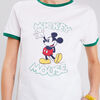 T shirt manches courtes Mickey ecru femme