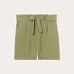 Short droit taille haute vert kaki femme