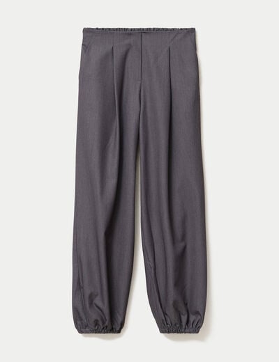 Pantalon bouffant city taille basse gris fonc&eacute; femme