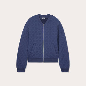 Veste matelassée zippée bleu marine femme