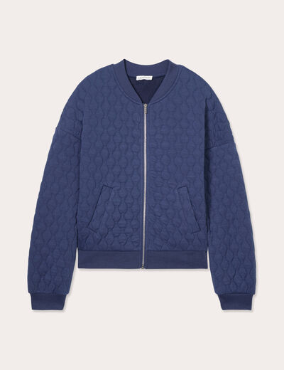 Veste matelassée zippée bleu marine femme