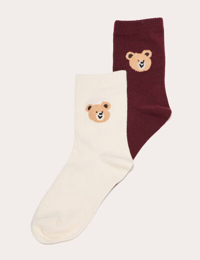 Lot 2 paires chaussettes sable femme
