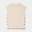 Pull sans manches ecru femme
