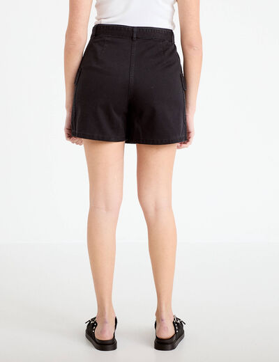 Jupe-short trap&egrave;ze courte noir femme