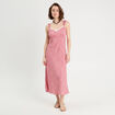 Robe longue évasée rose femme